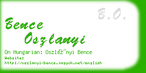 bence oszlanyi business card